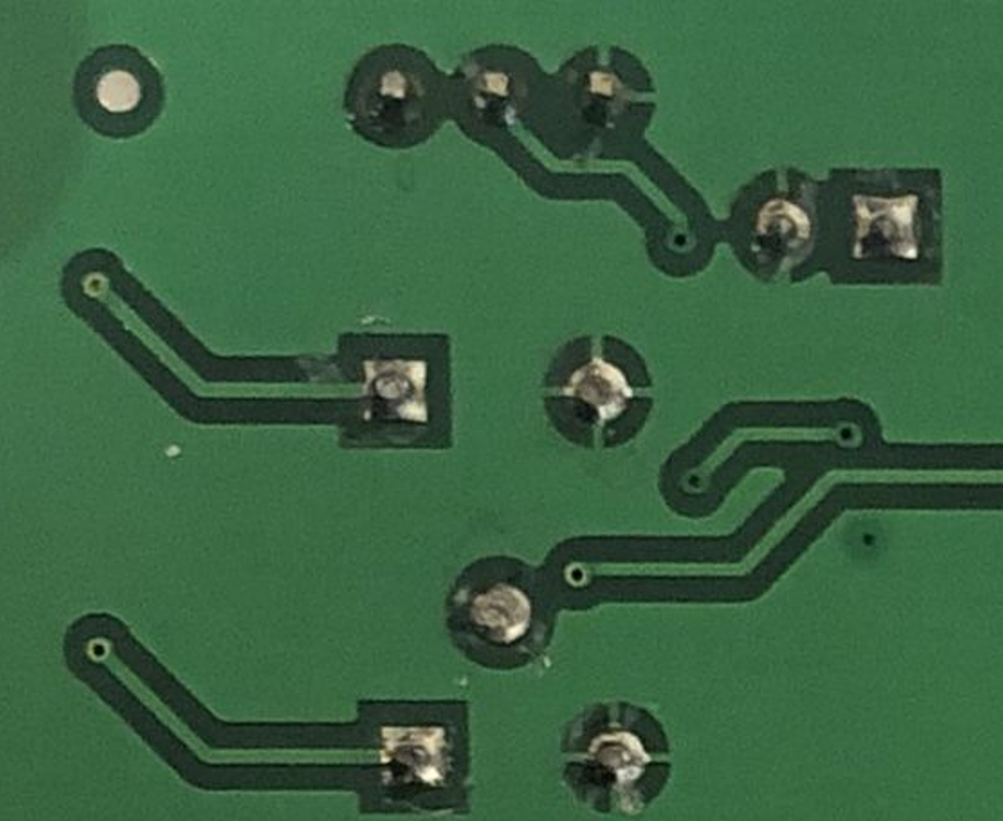 soldering component pins